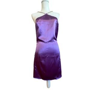 PRETTY GARBAGE NWT HALTER DRESS ADJUSTABLE CHAIN STRAP LAVENDER WOMEN SIZE SMALL